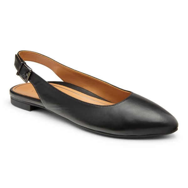 Vionic Flats Ireland - Jade Slingback Flat Black - Womens Shoes Ireland | TDMVX-3579